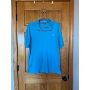 Adidas Golf Polo Shirt Men's Large Blue Short Sleeve Performance Athletic